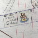 On hold C.1940 Hand-drawn Game Board on Huge Ledger Page (two of two)
