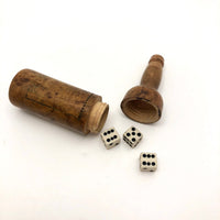 Miniature Antique Treen Bottle Shaped Dice Holder
