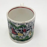 Blind Man's Buff Antique Staffordshire Pearlware Child's Cup
