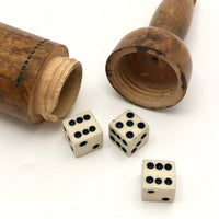 Miniature Antique Treen Bottle Shaped Dice Holder