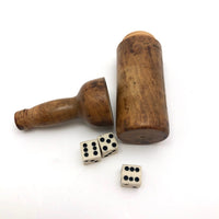 Miniature Antique Treen Bottle Shaped Dice Holder