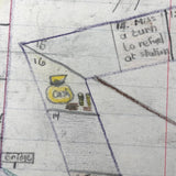 On hold C.1940 Hand-drawn Game Board on Huge Ledger Page (two of two)