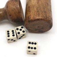Miniature Antique Treen Bottle Shaped Dice Holder