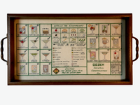 Original Cross-stitch Cocktail Tray