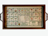 Original Cross-stitch Cocktail Tray