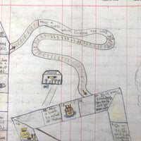 On hold C.1940 Hand-drawn Game Board on Huge Ledger Page (two of two)