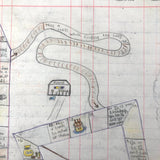 On hold C.1940 Hand-drawn Game Board on Huge Ledger Page (two of two)
