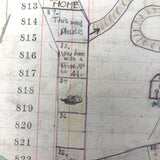 On hold C.1940 Hand-drawn Game Board on Huge Ledger Page (two of two)
