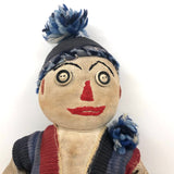 Terrific Old Handmade Red White and Blue Knit Sock Doll