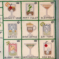 Original Cross-stitch Cocktail Tray