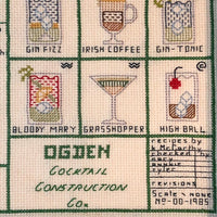 Original Cross-stitch Cocktail Tray