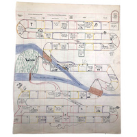 On hold C.1940 Hand-drawn Game Board on Huge Ledger Page (one of two)