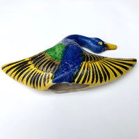Japanese Hand-Painted Duck-Shaped Wall Pocket