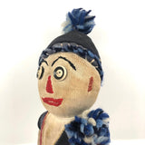 Terrific Old Handmade Red White and Blue Knit Sock Doll