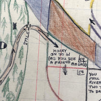 On hold C.1940 Hand-drawn Game Board on Huge Ledger Page (one of two)