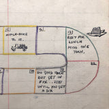 On hold C.1940 Hand-drawn Game Board on Huge Ledger Page (one of two)