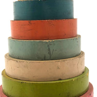 Stunning 1930s Russian Wooden Stacking Toy in Best Palette Ever