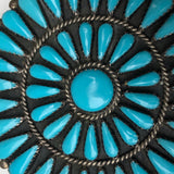 Navajo Cluster Design Turquoise and Sterling Silver Pin or Pendant
