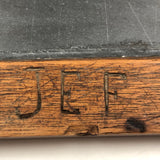 Beautiful Early School Slate with Hand-Carved Pegs and Initials on Both Sides