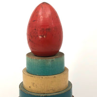 Stunning 1930s Russian Wooden Stacking Toy in Best Palette Ever