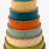 Stunning 1930s Russian Wooden Stacking Toy in Best Palette Ever