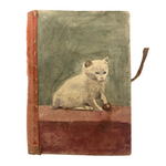 Marvelous Handmade Victorian Needle Book with Watercolor Cat Cover