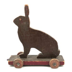 Old Handmade Brown Rabbit (Hare) Pull Toy