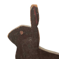 Old Handmade Brown Rabbit (Hare) Pull Toy