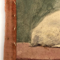 Marvelous Handmade Victorian Needle Book with Watercolor Cat Cover