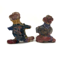 Marvelously Colorful Pair of Sculpted Clay Figures