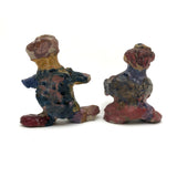 Marvelously Colorful Pair of Sculpted Clay Figures