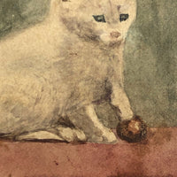 Marvelous Handmade Victorian Needle Book with Watercolor Cat Cover