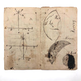 Harvey Stoughton's Early 19th Century Notebook with Diagrams, Drawings, Text