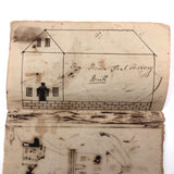 Harvey Stoughton's Early 19th Century Notebook with Diagrams, Drawings, Text