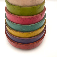 Stunning 1930s Russian Wooden Stacking Toy in Best Palette Ever