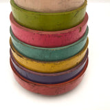 Stunning 1930s Russian Wooden Stacking Toy in Best Palette Ever