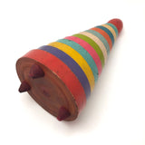 Stunning 1930s Russian Wooden Stacking Toy in Best Palette Ever
