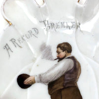 Hand-painted Porcelain Bowling Pin Dish with "A Record Breaker" Bowler