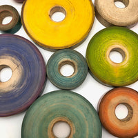 Stunning 1930s Russian Wooden Stacking Toy in Best Palette Ever