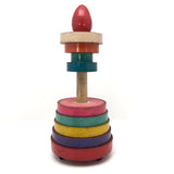 Stunning 1930s Russian Wooden Stacking Toy in Best Palette Ever