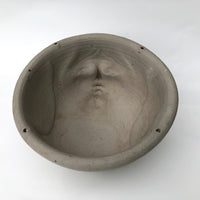 Hand-Thrown and Sculpted Studio Pottery Hanging Stoneware Planter With Female Face