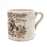 Mid 19th C Staffordshire Pearlware Child's Cup, "Breeze"