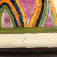 Fantastic 19th Century Pennsylvania Fraktur Watercolor of Woman in Profile