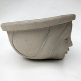 Hand-Thrown and Sculpted Studio Pottery Hanging Stoneware Planter With Female Face