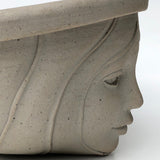 Hand-Thrown and Sculpted Studio Pottery Hanging Stoneware Planter With Female Face