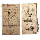 Harvey Stoughton's Early 19th Century Notebook with Diagrams, Drawings, Text