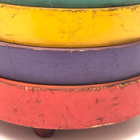 Stunning 1930s Russian Wooden Stacking Toy in Best Palette Ever