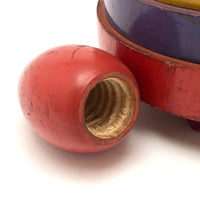 Stunning 1930s Russian Wooden Stacking Toy in Best Palette Ever