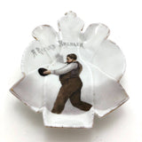 Hand-painted Porcelain Bowling Pin Dish with "A Record Breaker" Bowler