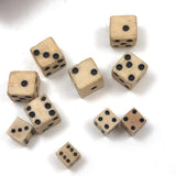 Antique Handmade Bone Dice with Wooden Dice Cup